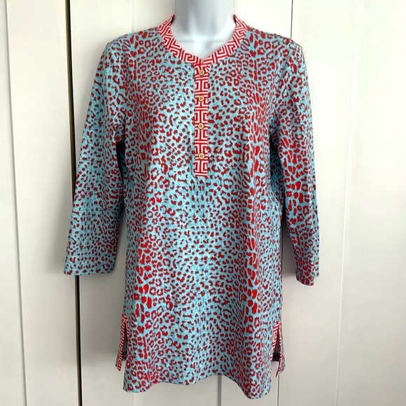 J.Mclaughlin Leopard Print 3/4 Blouse Top - Picture 1 of 8